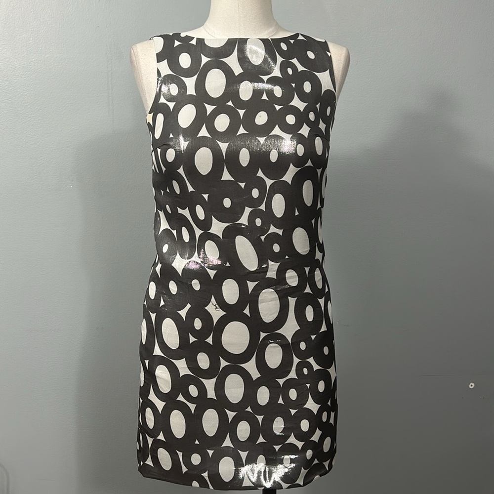 Trina Turk 70s style Metallic Grey Mini Dress size 0